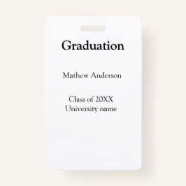 Graduation name class of 20XX university name simp Badge