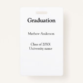 Graduation name class of 20XX university name simp Badge (Achterkant)