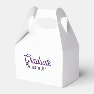 Graduation name purple simple minimal stylish call bedankdoosjes