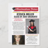 Graduation Newspaper College Faire-part unique (Devant)