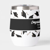 Graduation Noir Blanc Casquette Fournitures de la  (Avant)