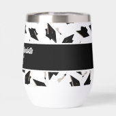 Graduation Noir Blanc Casquette Fournitures de la  (Arrière)