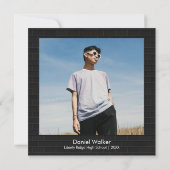 Graduation noir et blanc néon Carte de remerciemen (Dos)