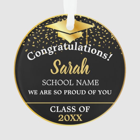 Graduation Noir & Or Classe Sur Mesure De 2025 (dos)