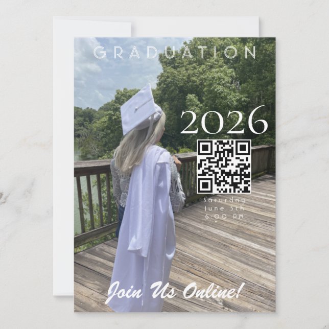 Graduation Online Invitation QR Code 2026 Photo (Devant)