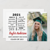 Graduation pandémique 2021- Senior 2021 Faire-part (Devant / Derrière)