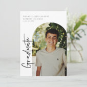 Graduation par script Cadre Arché Photo Invitation (Debout devant)