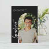 Graduation par script Cadre Arché Photo Invitation (Debout devant)