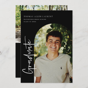Graduation par script Cadre Arché Photo Invitation