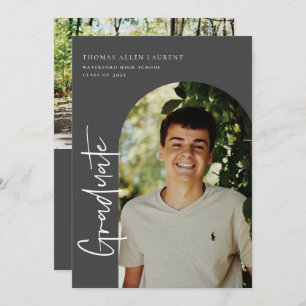 Graduation par script Cadre Arché Photo Invitation