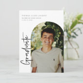 Graduation par script Cadre Arché Photo Invitation (Debout devant)