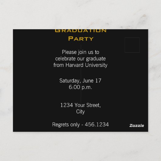 Graduation Party 3 Fotorode uitnodiging (Achterkant)