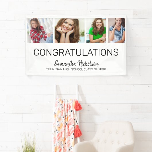 Graduation Party 4 Foto White Modern Spandoek (Insitu)