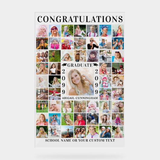 Graduation Party 55 Photo Collage Personnalisé (Recto)