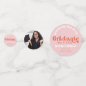 Graduation Party 70s Oranje en roze Confetti (Achterkanten)