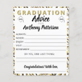 Graduation Party Advice Card Confetti Black Gold (Voorkant)