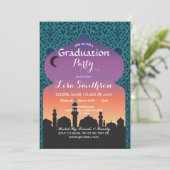 Graduation Party Arabian Night Moroccan Invite Kaart (Staand voorkant)