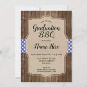 Graduation Party BBQ Invitation Bleu En vichy Burl (Devant)
