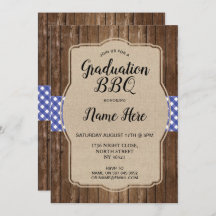 Graduation Party BBQ Invitation Bleu En vichy Burl