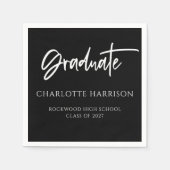 Graduation Party Black and White Script Servet (Voorkant)