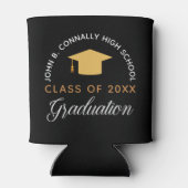 Graduation Party Black Gold Custom Class of 2022 Blikjeskoeler (Achterkant)