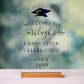 Graduation Party Black Gold Welcome (Neutre)