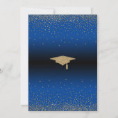Graduation Party Blue Ombre Confetti Invitation (Dos)