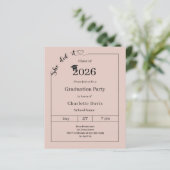 Graduation party blush pink She did it invitation (Staand voorkant)