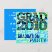 Graduation Party Boy Blue Invitation (Devant / Derrière)