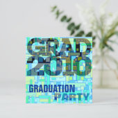 Graduation Party Boy Blue Invitation (Debout devant)