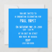 Graduation Party Boy Blue Invitation (Dos)