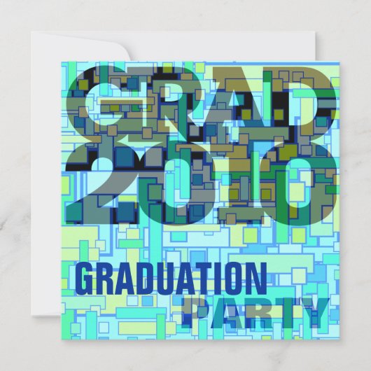 Graduation Party Boy Blue Invitation (Devant)
