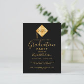 Graduation party casquette noir or 2025 invitation (Debout devant)
