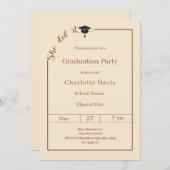 Graduation party champagne She did it Kaart (Voorkant / Achterkant)