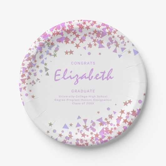 Graduation Party "Class of" Custom Name Papieren Bordje (Voorkant)