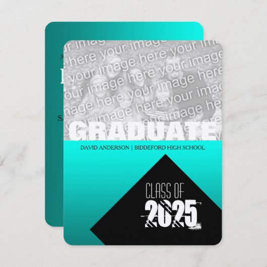 Graduation Party Classe de 2018 Custom Invitation (Devant / Derrière)