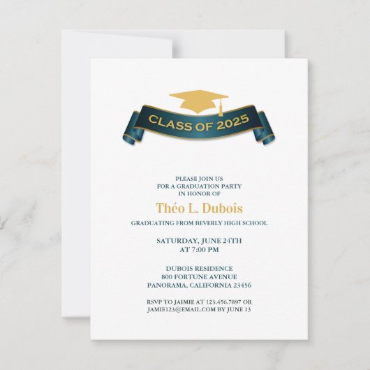 Graduation Party Classe de 2025 Invitation (Devant)