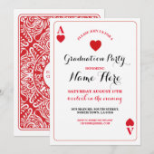 Graduation Party Coeurs jouer carte Vegas Invitati (Devant / Derrière)