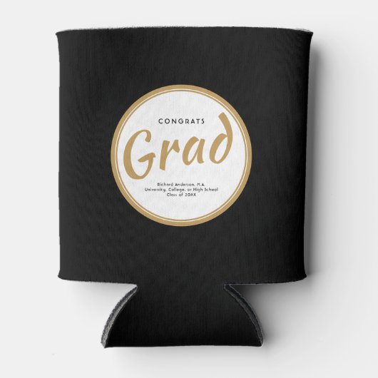 Graduation Party Custom Typography Black Blikjeskoeler (Voorkant)