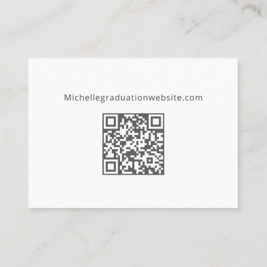 Graduation Party Details QR code Botanisch Grijs Informatiekaartje (Achterkant)