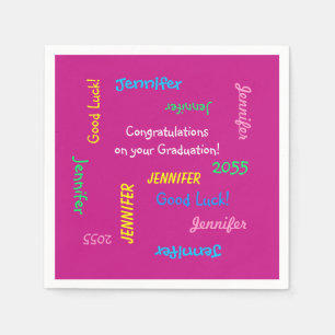 Graduation Party die Namen roze papier hervat Servetten
