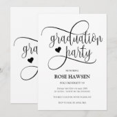 Graduation Party Flat Invitation, Size: 5" x 7" Kaart (Voorkant / Achterkant)