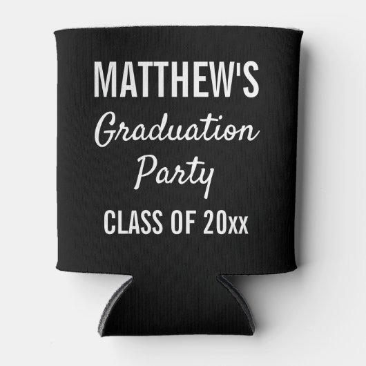 Graduation Party for Modern Typography Black Blikjeskoeler (Voorkant)