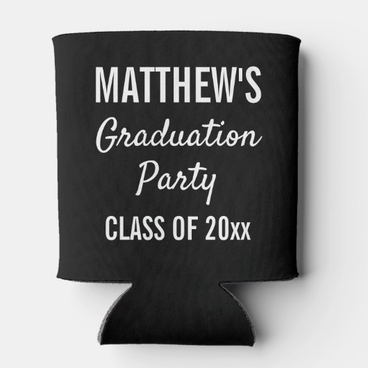 Graduation Party for Modern Typography Black Blikjeskoeler (Achterkant)