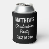 Graduation Party for Modern Typography Black Blikjeskoeler (Blikje Achterkant)