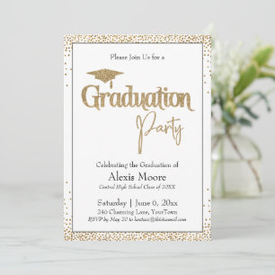 Graduation Party Geboren Gouden Confetti Kaart