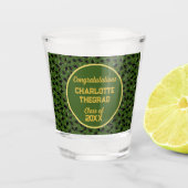 Graduation Party Gefeliciteerd Groen en goud Shot Glas (Voorkant)