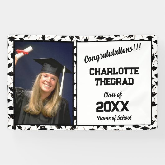 Graduation Party Gefeliciteerd op maat Spandoek (Horizontaal)