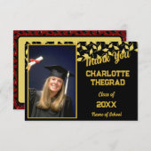 Graduation Party Gefeliciteerd Personaliseer foto Bedankkaart (Voorkant / Achterkant)