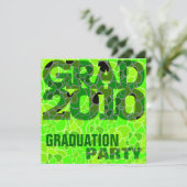 Graduation Party Go Green Invitation Kaart (Staand voorkant)